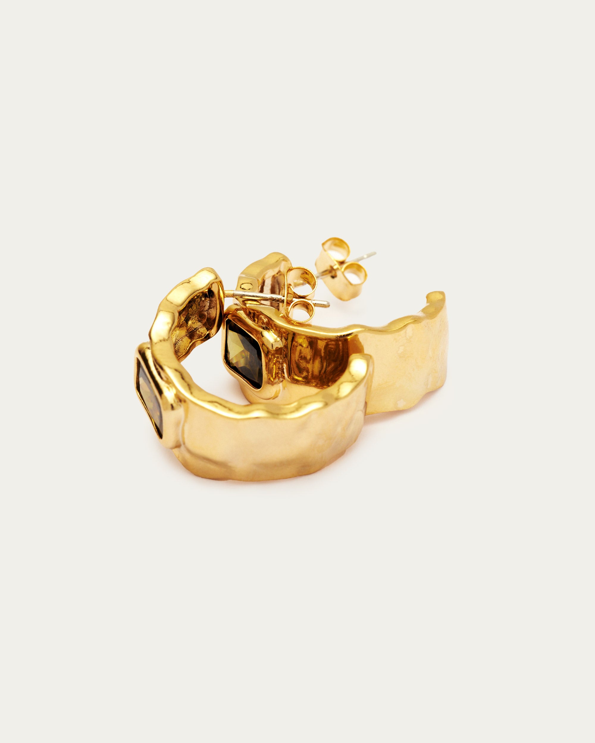 Molten Stone Hoop Earrings