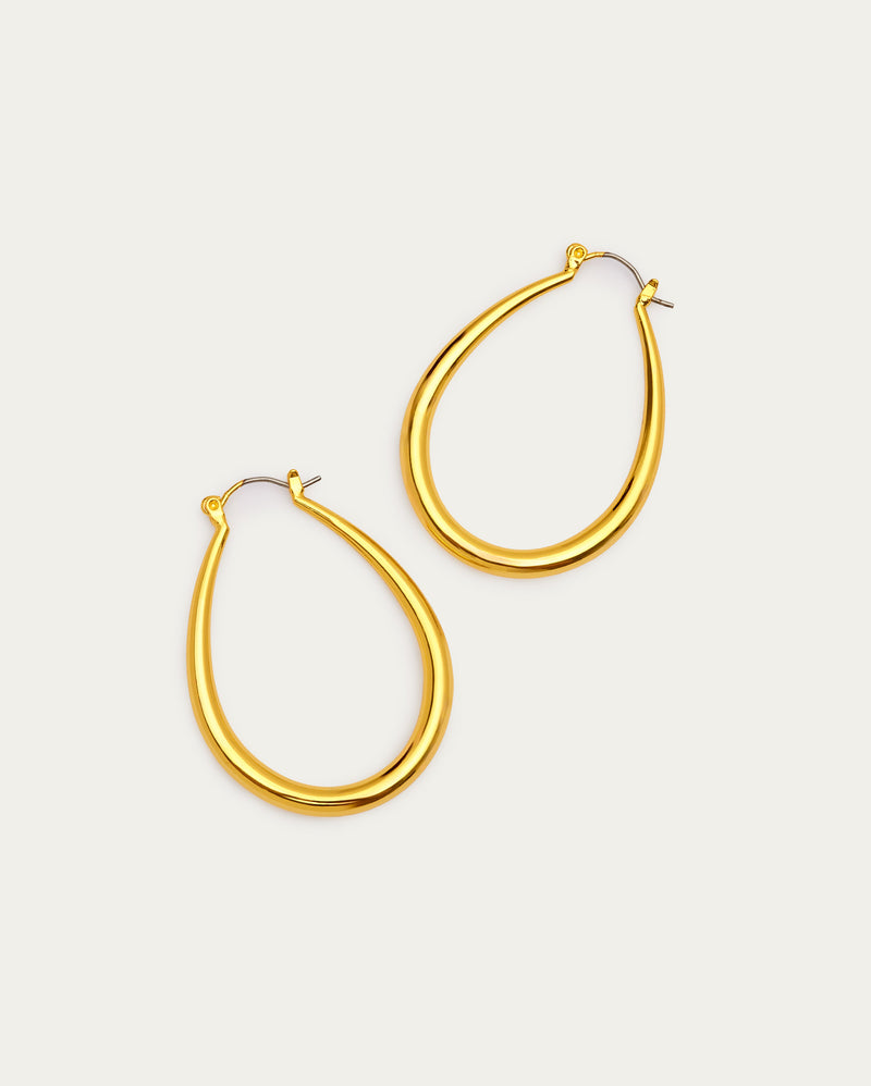 Teardrop Curve Hoop Earrings