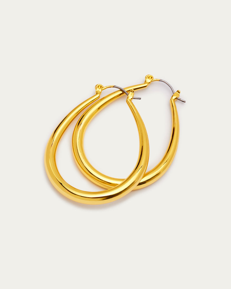 Teardrop Curve Hoop Earrings
