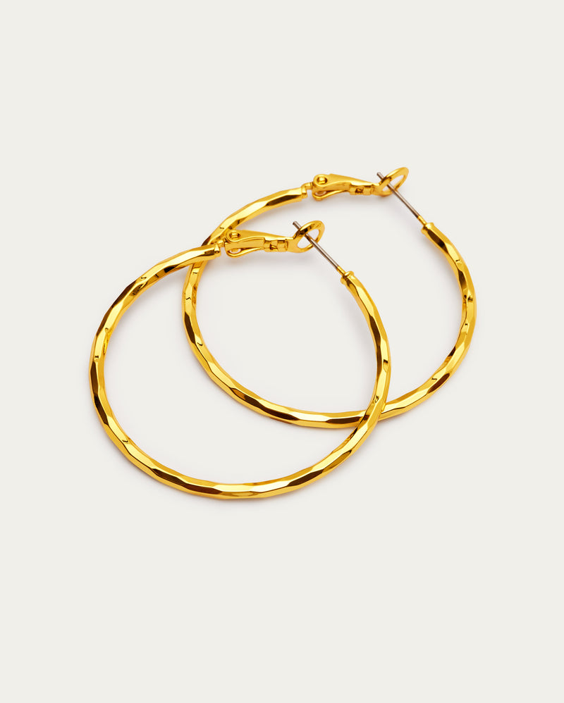Hammered Textured Hoop Earrings