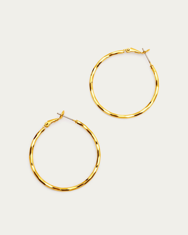 Hammered Textured Hoop Earrings