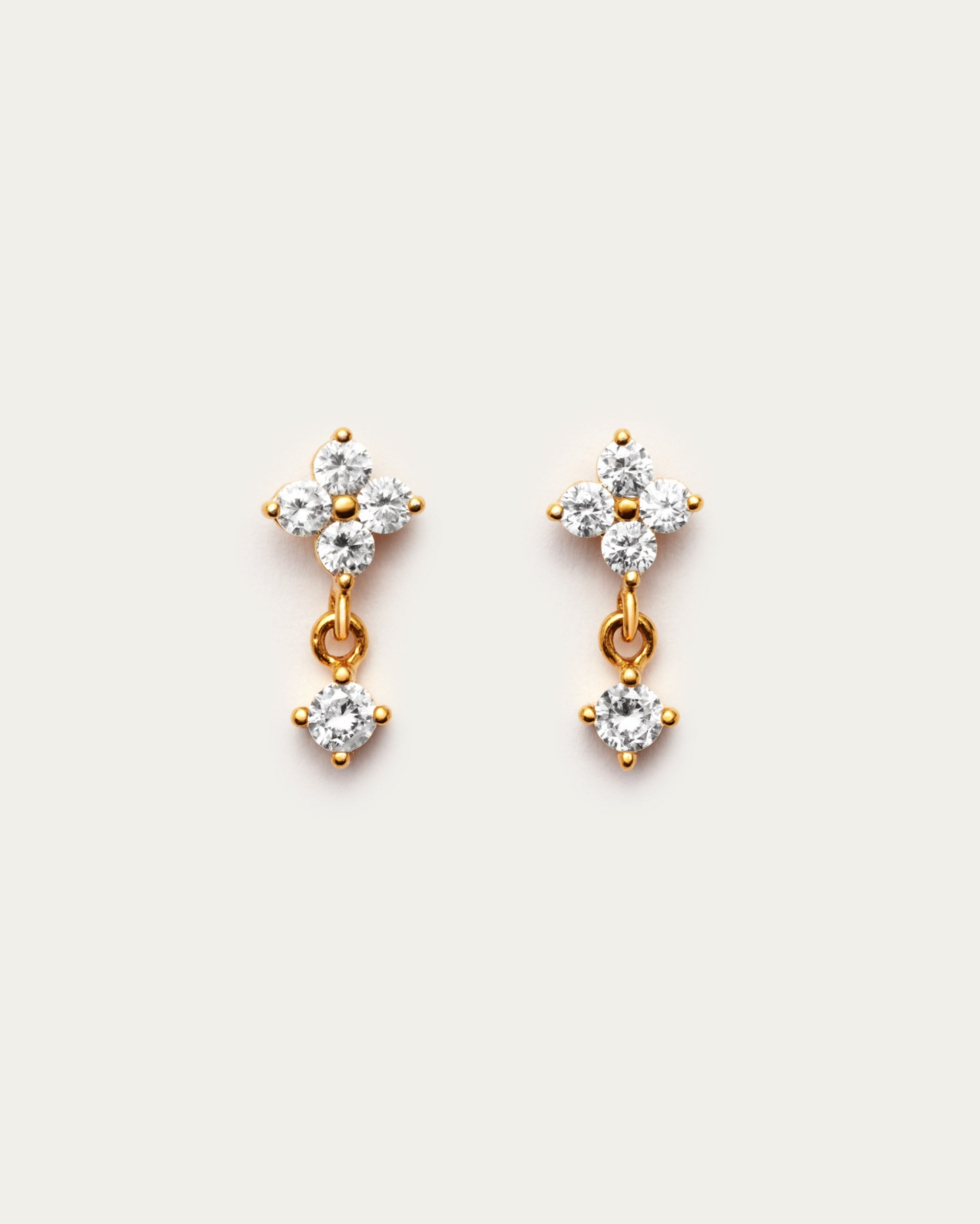 Floral Drop Down Stud Earring