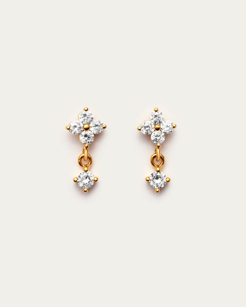 Floral Drop Down Stud Earring