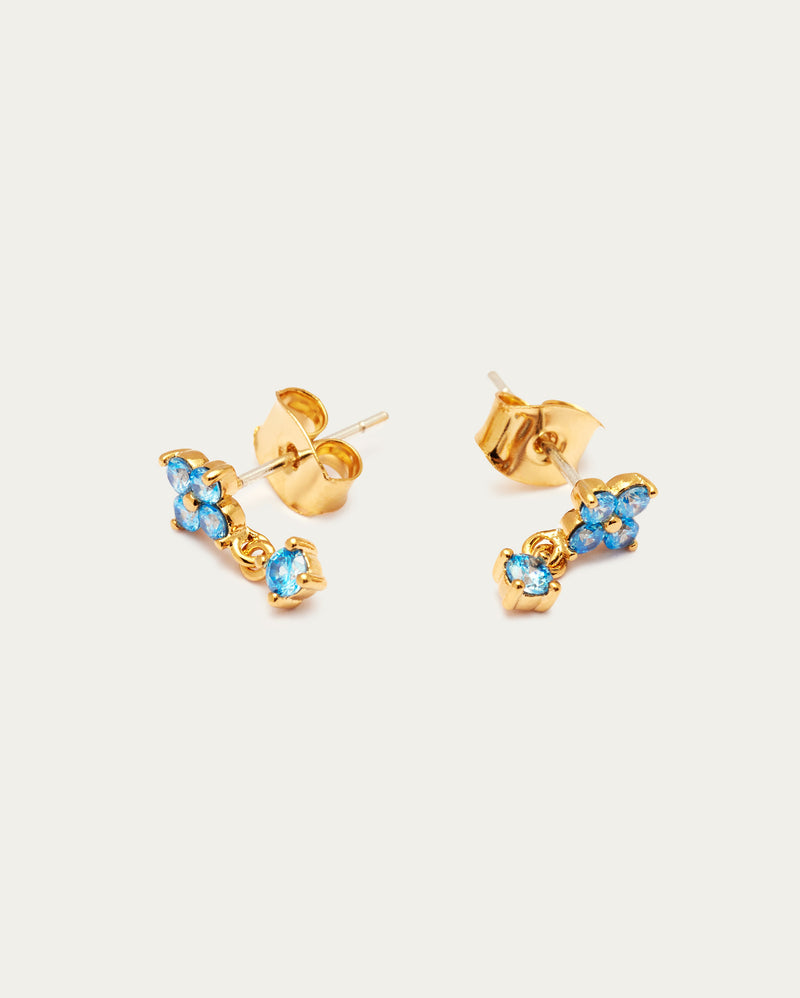 Floral Drop Down Stud Earring