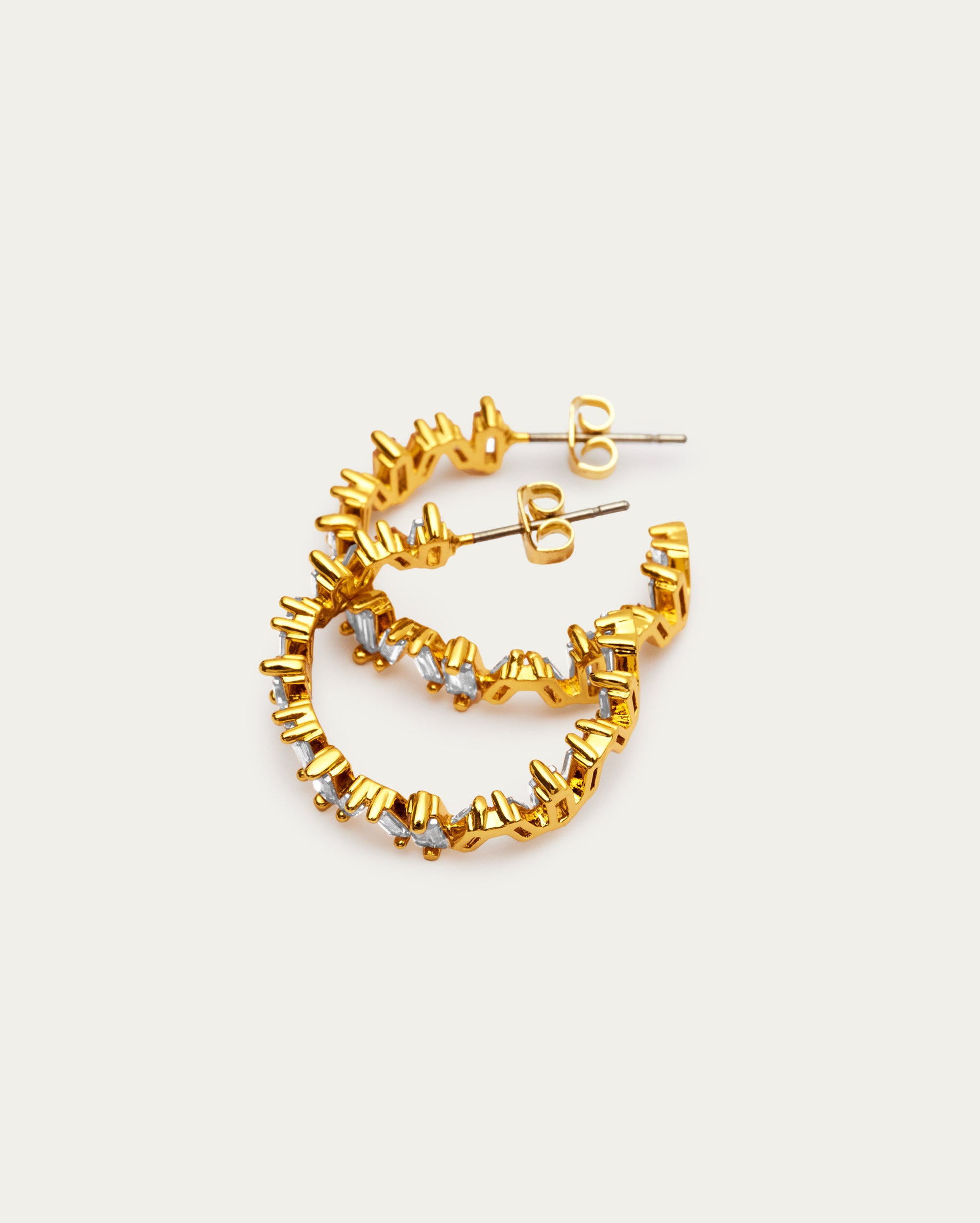 Baguette Crystal Hoop Earrings
