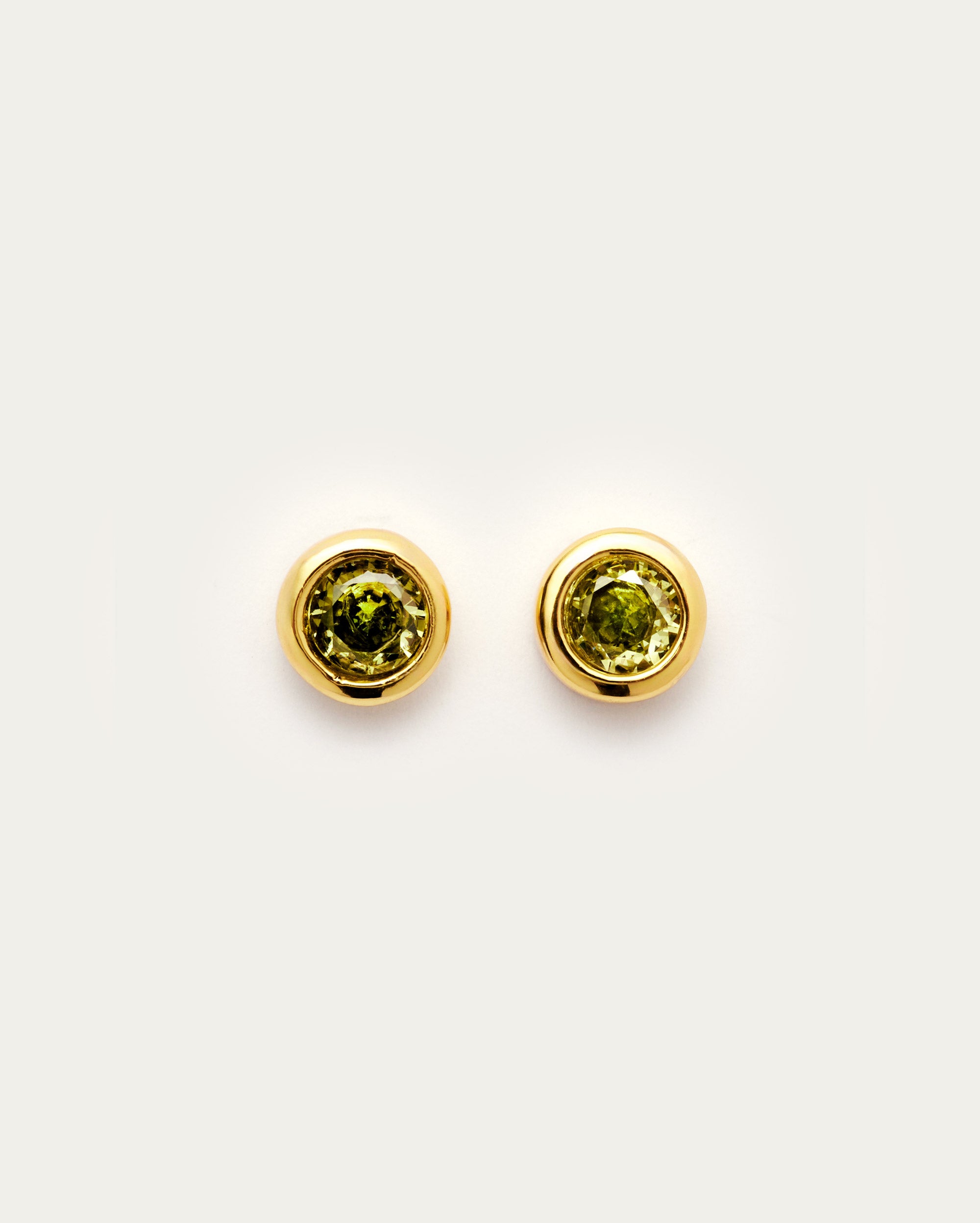 Peridot Bezel Studs