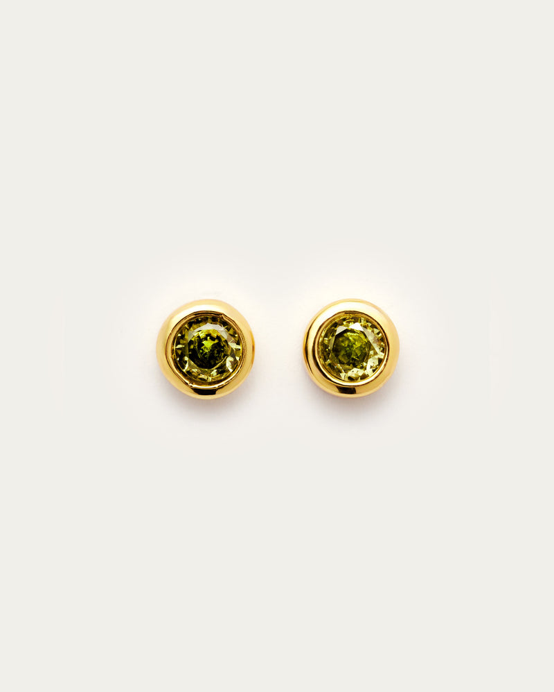 Peridot Bezel Studs