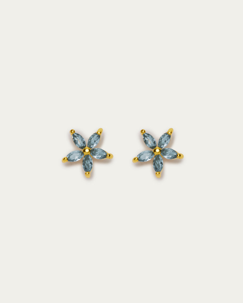 Blue Petal Stud Earrings