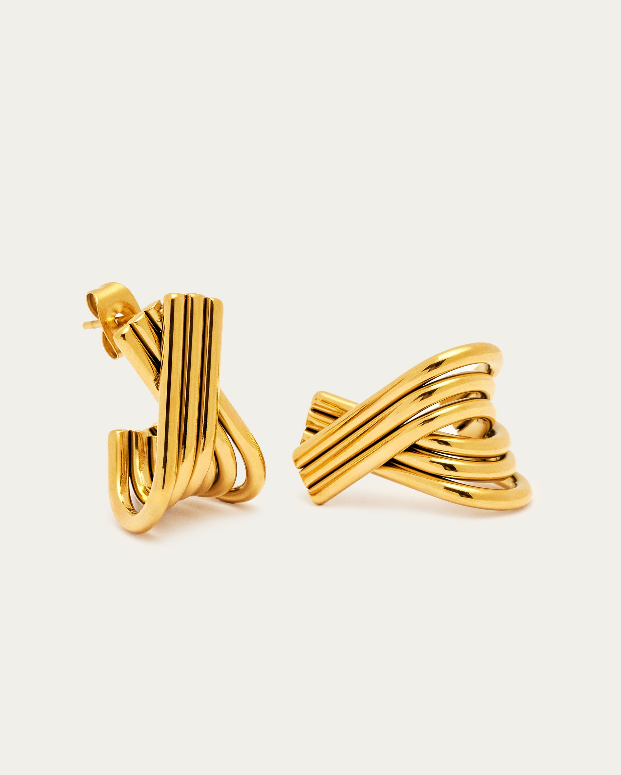 Ridge Cross Earrings