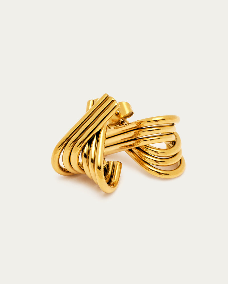 Ridge Cross Earrings