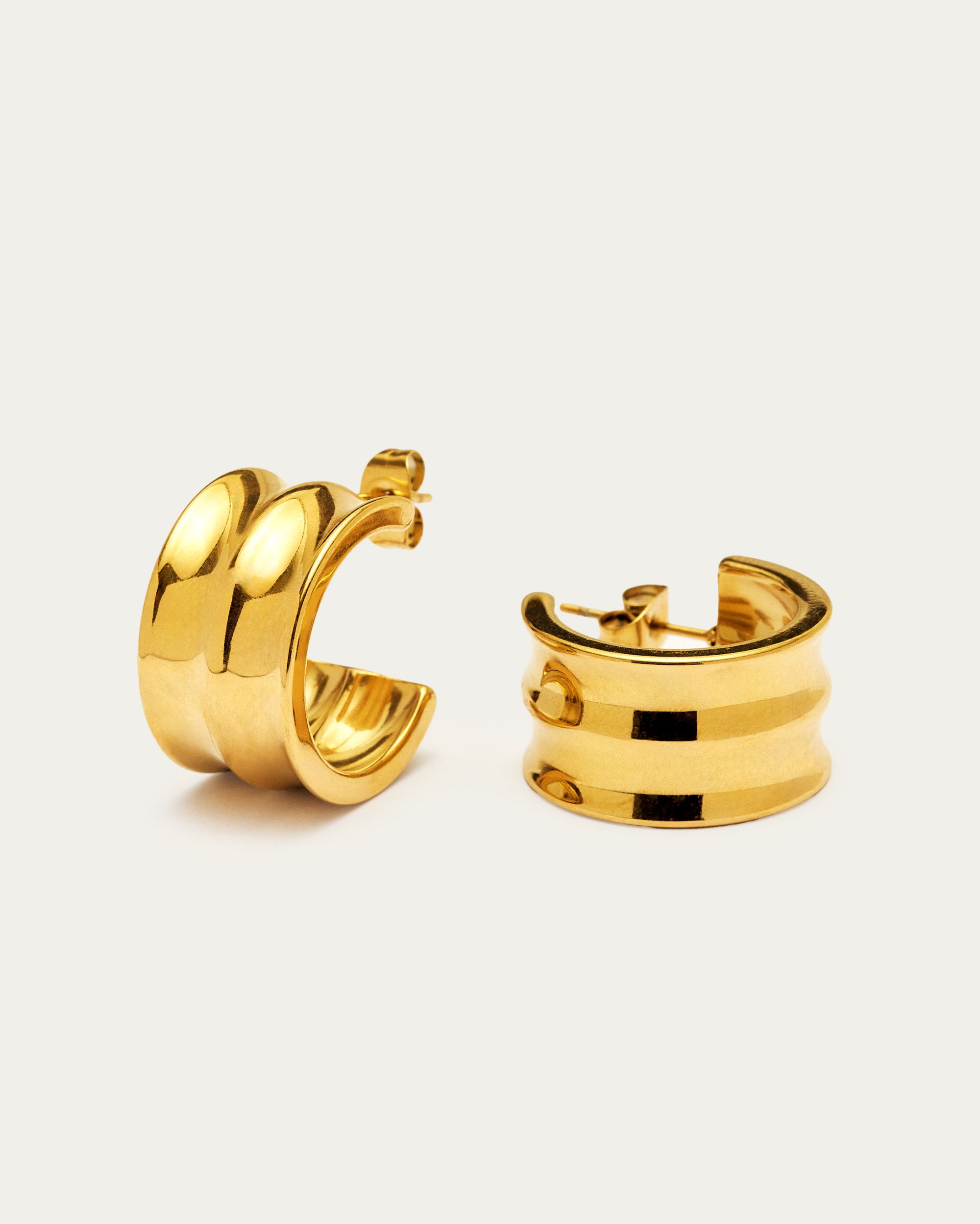 Ridge Chunky Hoop Earrings