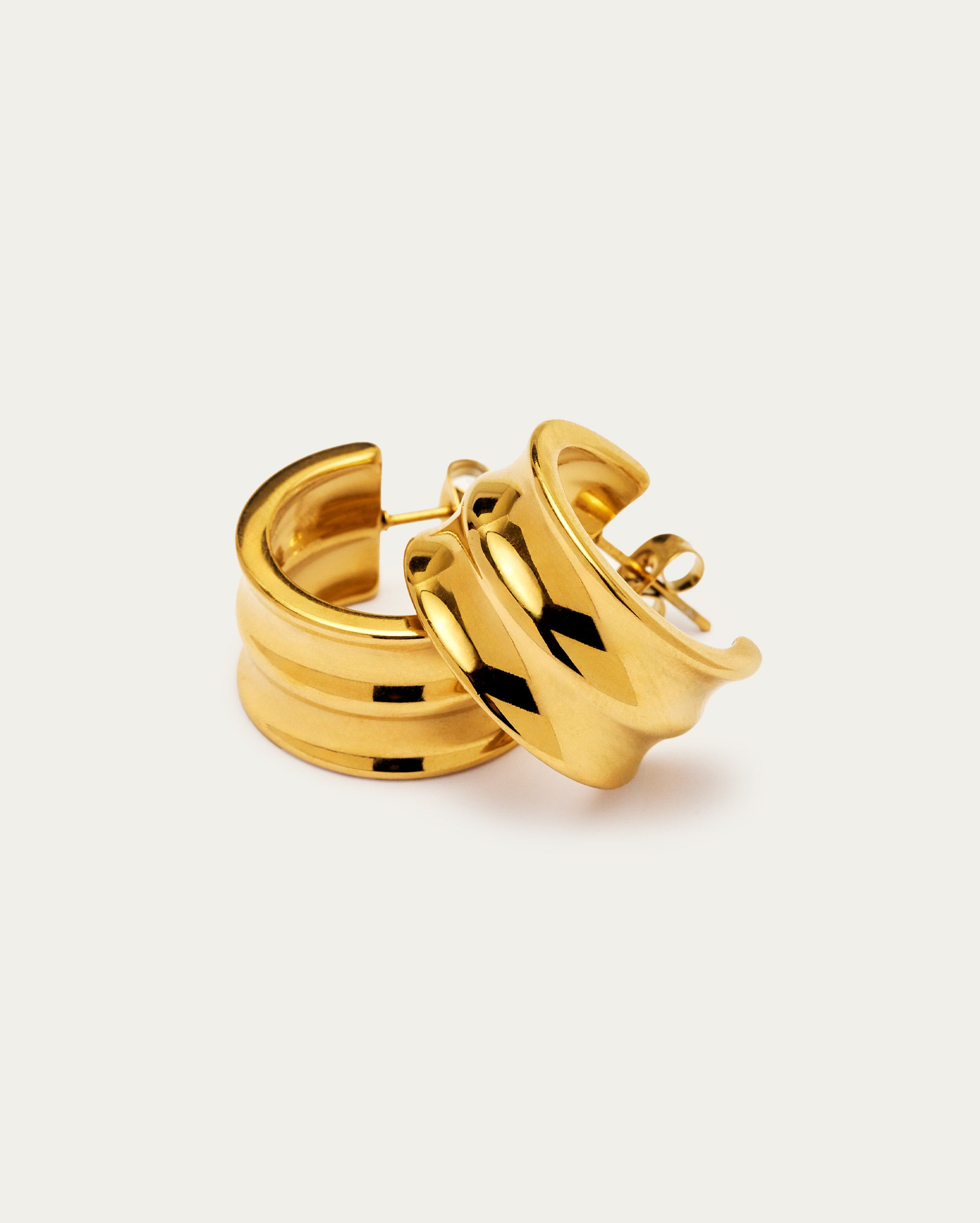 Ridge Chunky Hoop Earrings