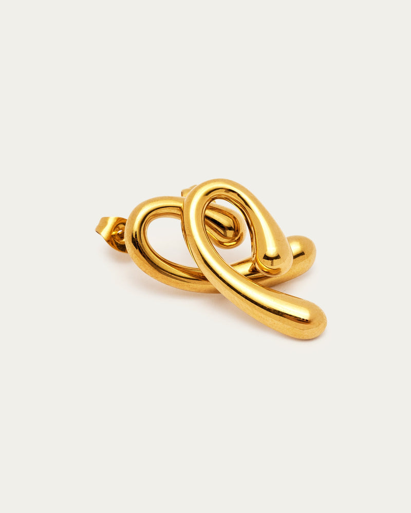 Teardrop Swirl Stud Earrings
