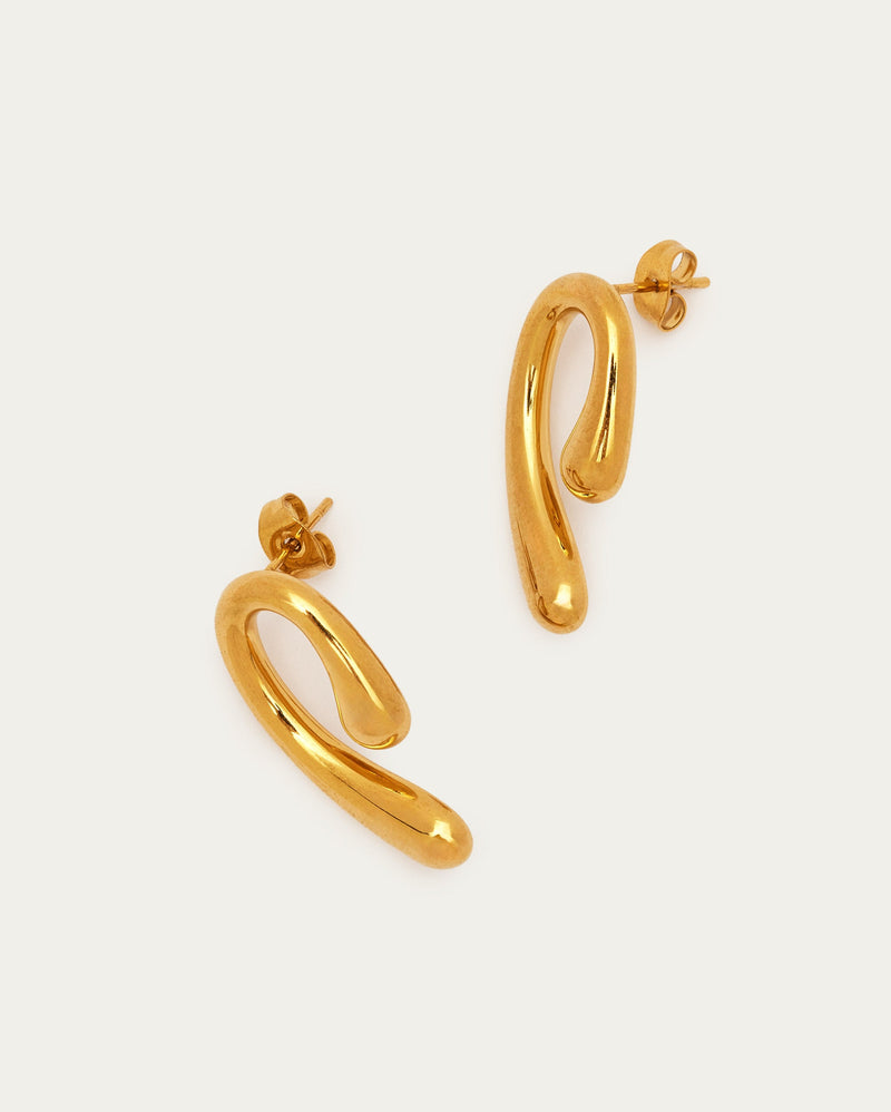 Teardrop Swirl Stud Earrings