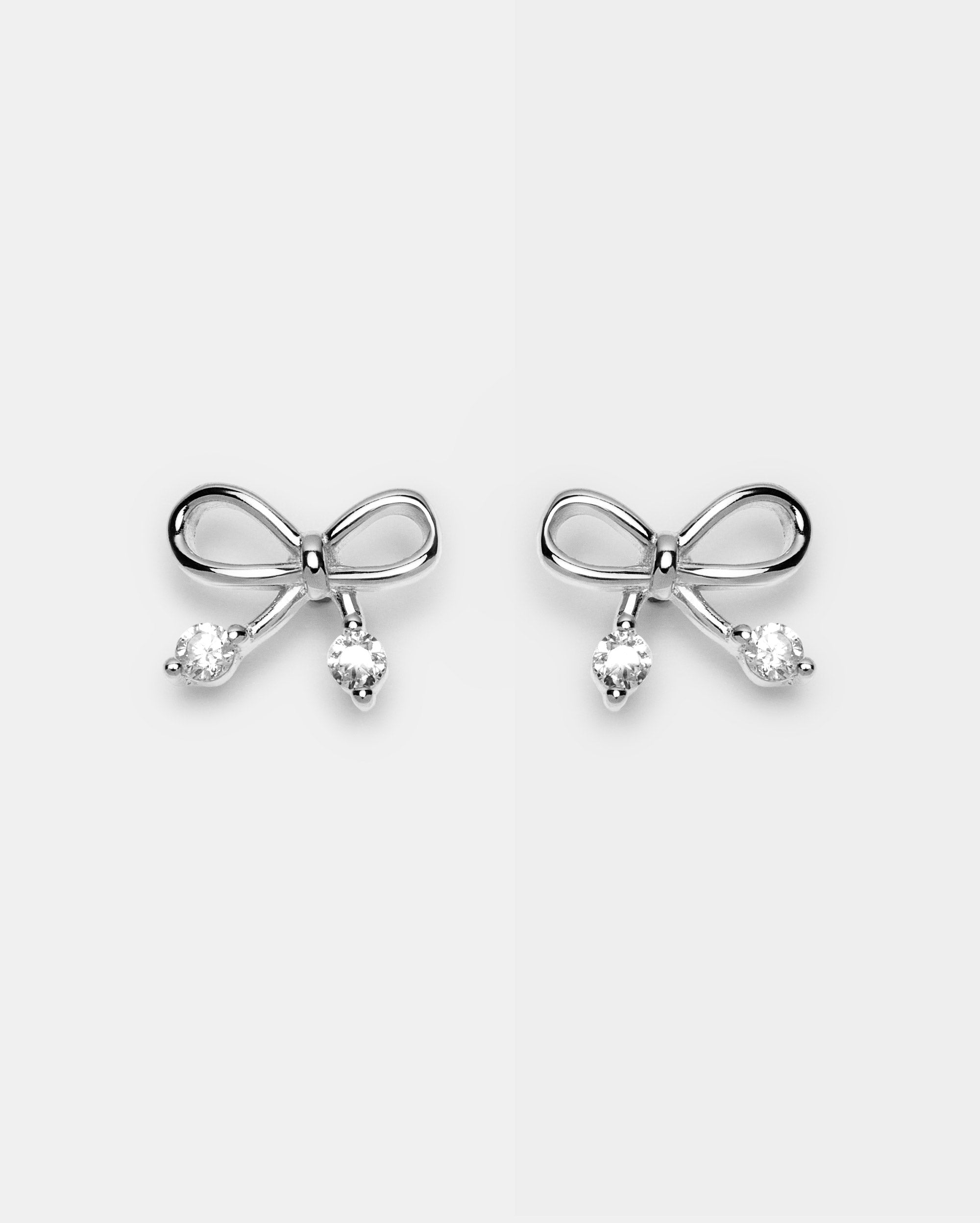 Sterling Silver Bow Stud Earrings