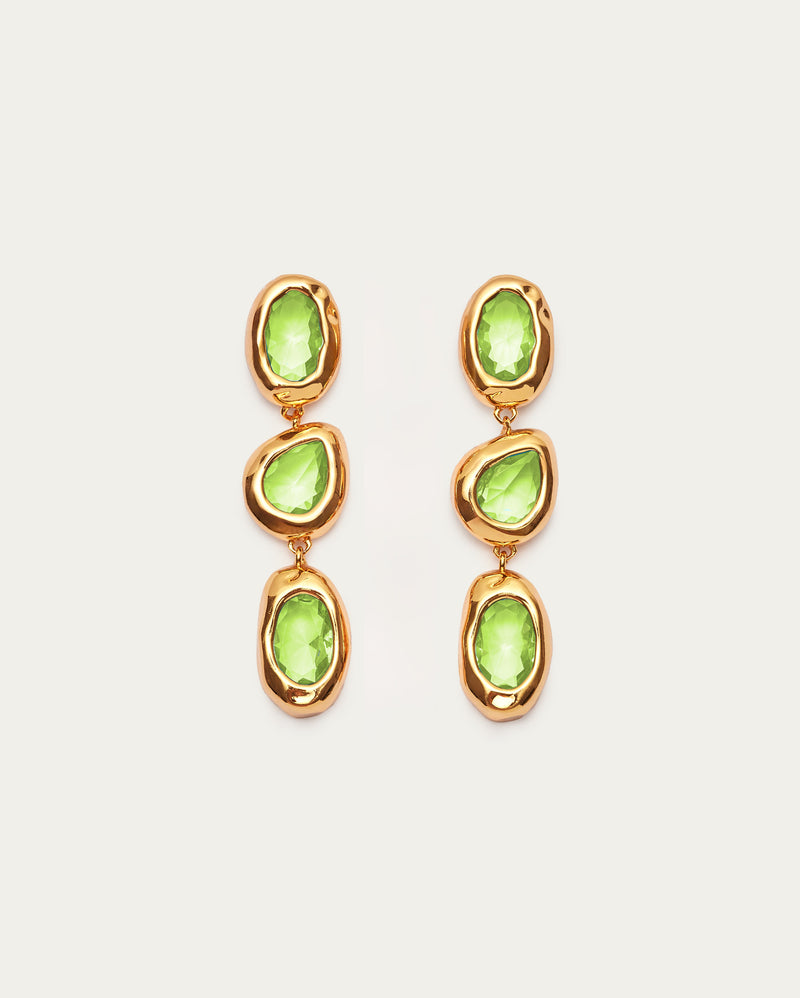 Organic Crystal Dangle Earrings