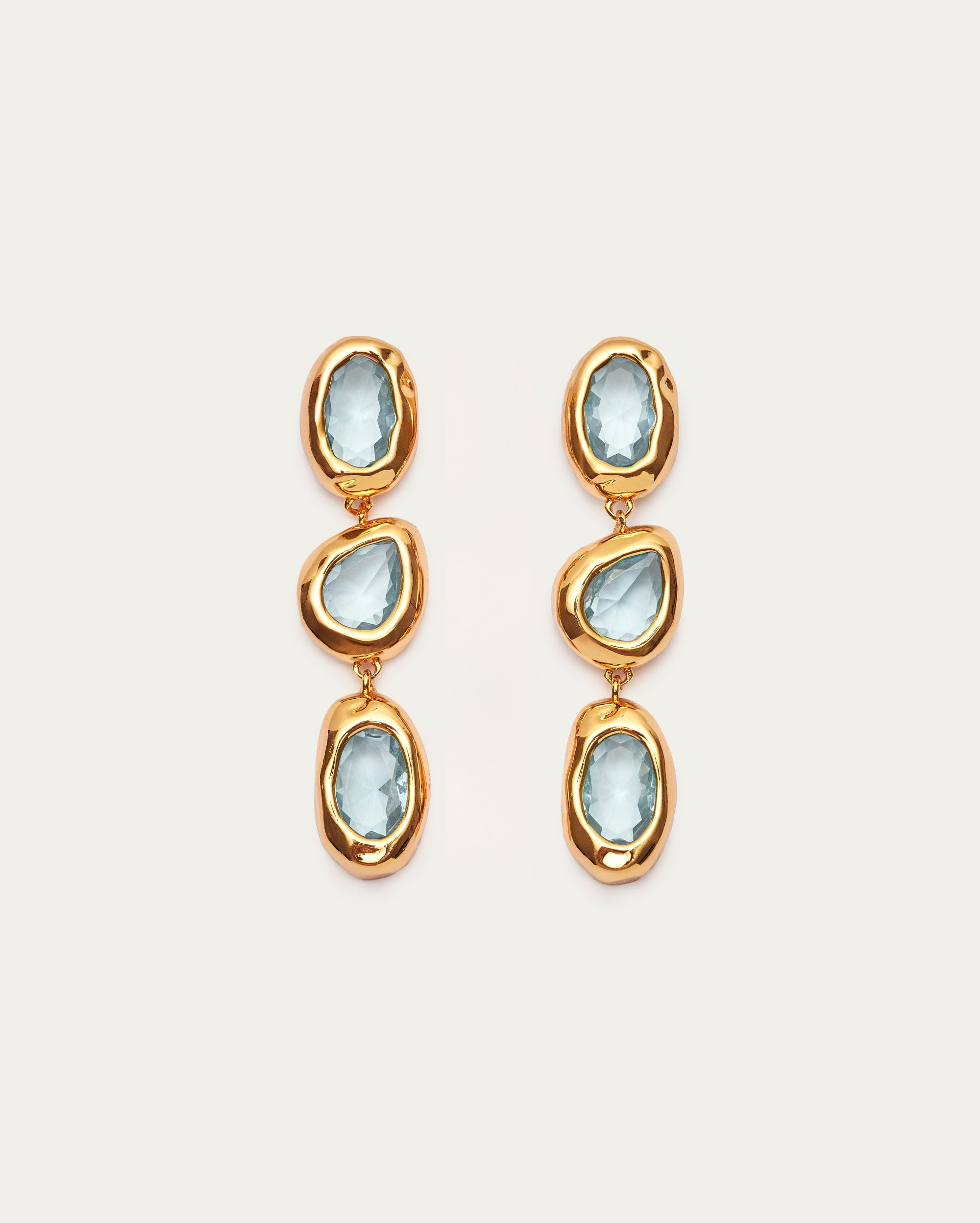 Organic Crystal Dangle Earrings