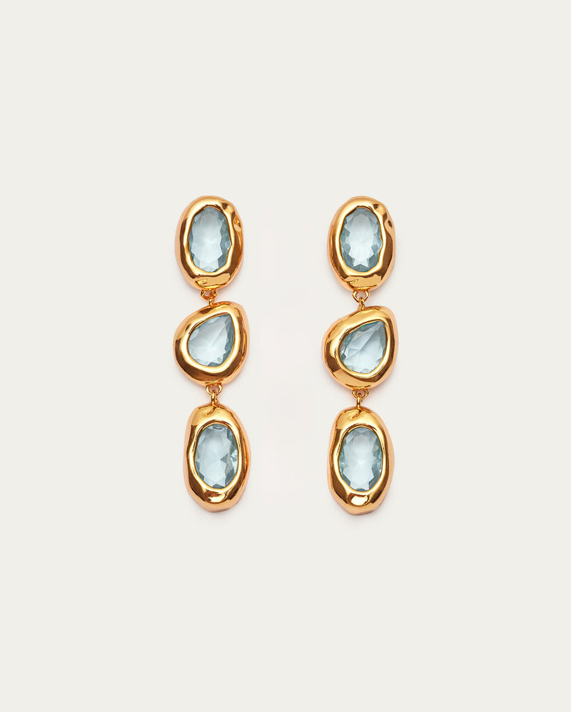 Organic Crystal Dangle Earrings