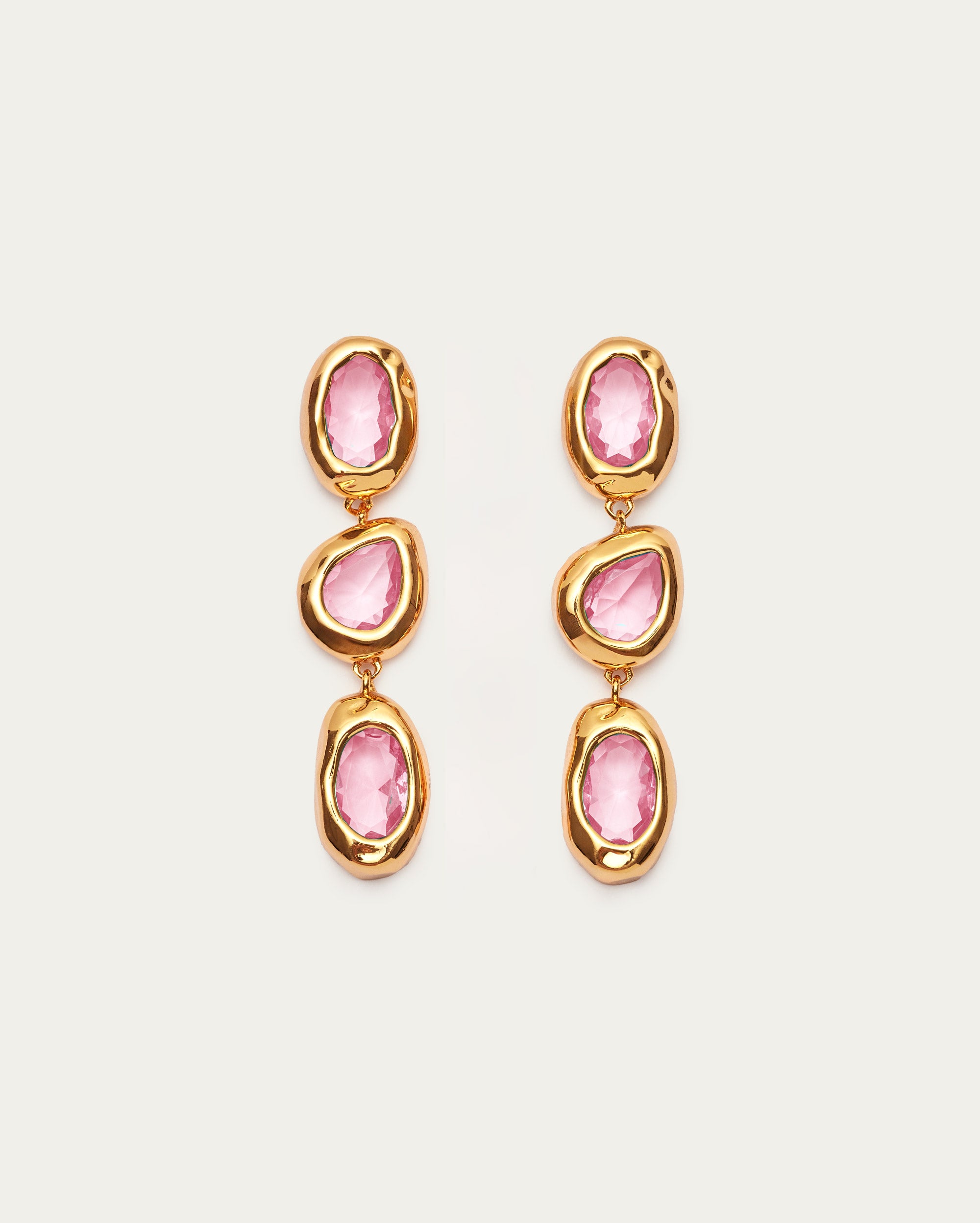 Organic Crystal Dangle Earrings