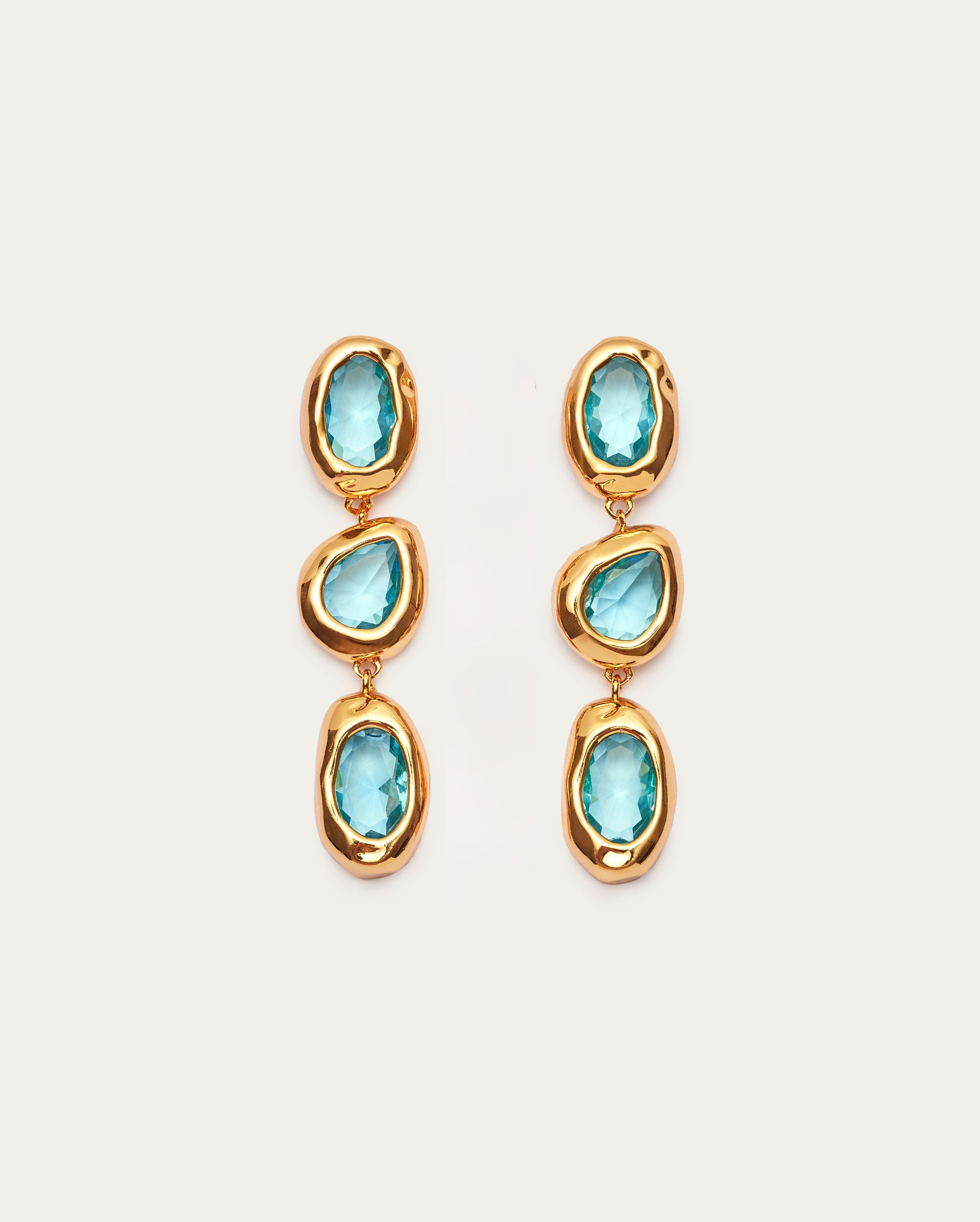 Organic Crystal Dangle Earrings