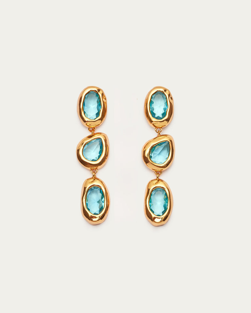 Organic Crystal Dangle Earrings
