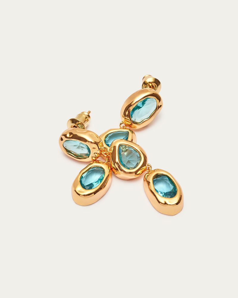 Organic Crystal Dangle Earrings