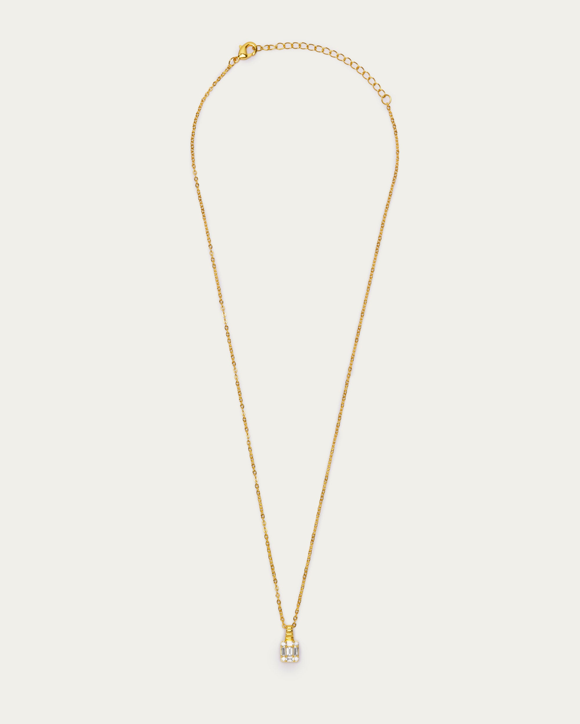 Baguette Frame Pendant Necklace