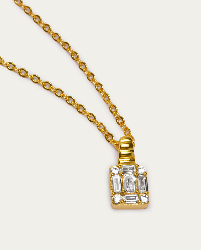 Baguette Frame Pendant Necklace
