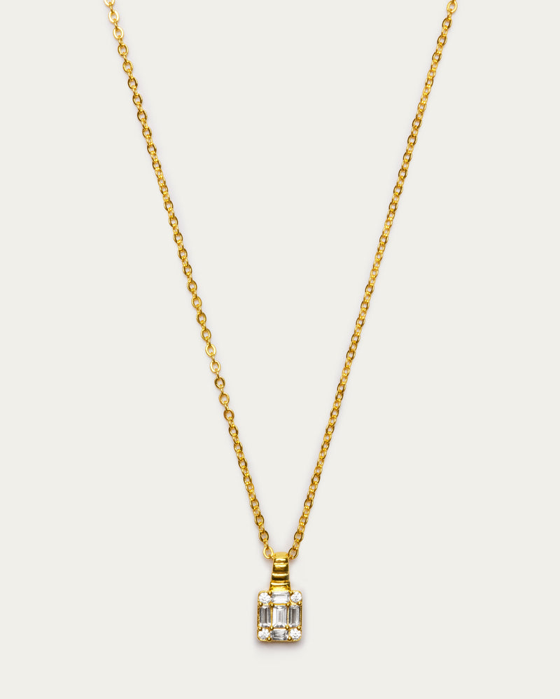 Baguette Frame Pendant Necklace