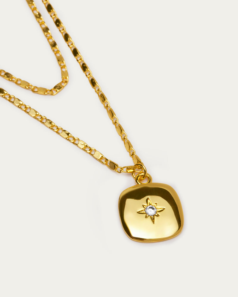 Double Layer Starburst Pendant Necklace