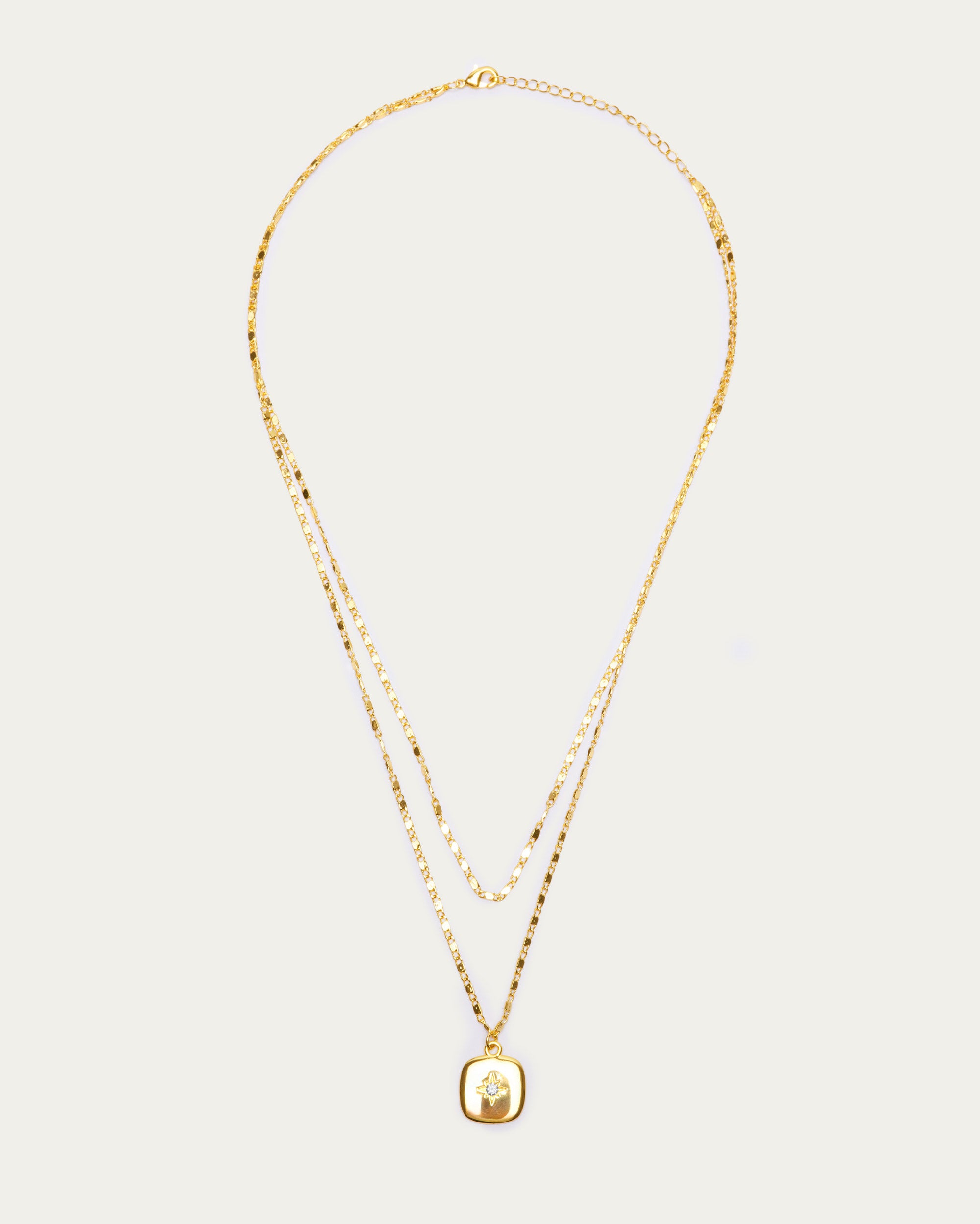 Double Layer Starburst Pendant Necklace
