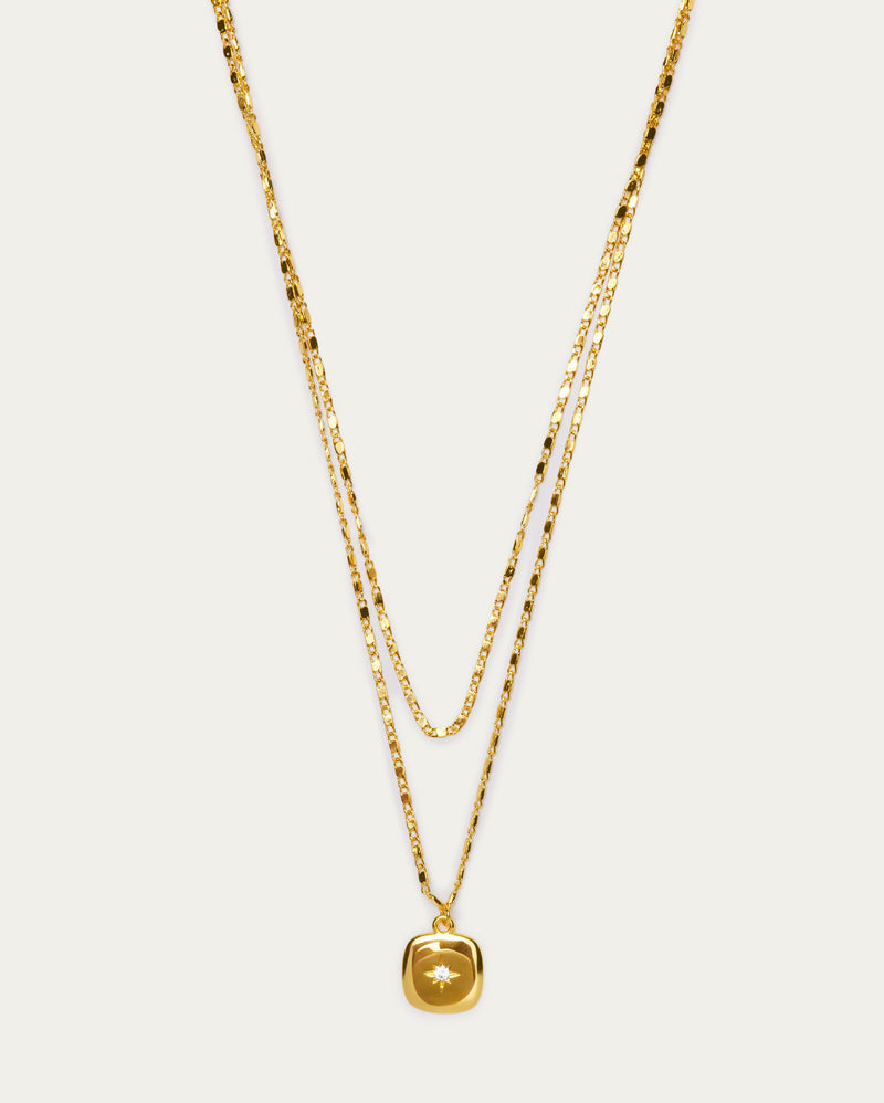 Double Layer Starburst Pendant Necklace