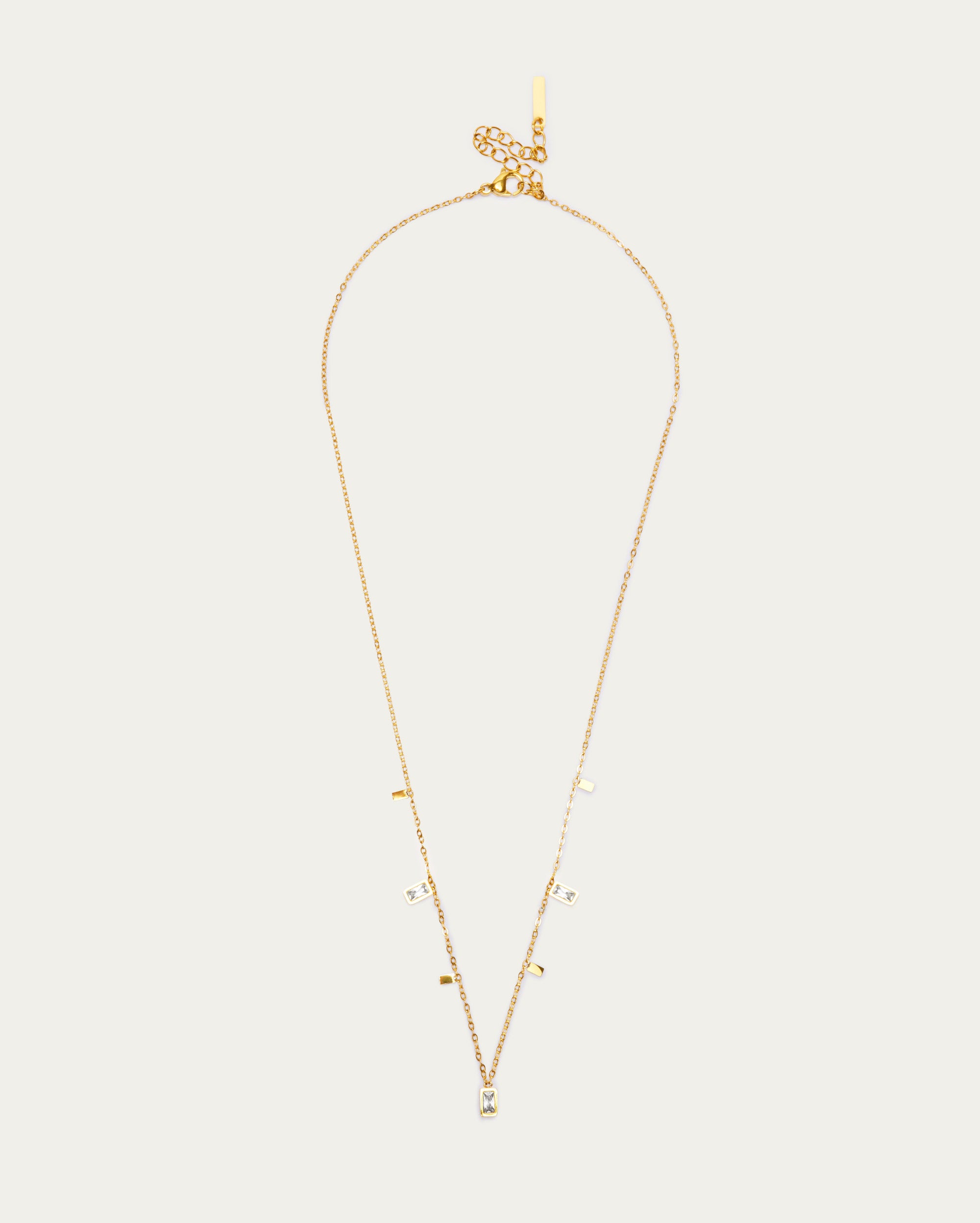 Gold Charm Drop Necklace