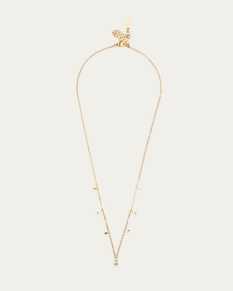 Gold Charm Drop Necklace