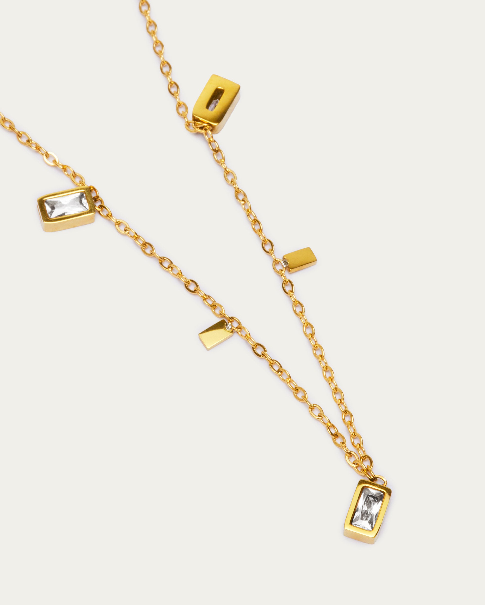 Gold Charm Drop Necklace