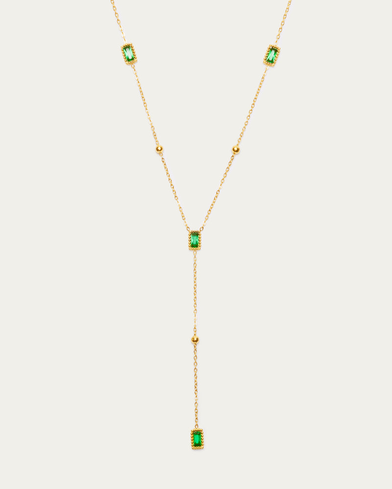 Emerald Drop Y-Necklace