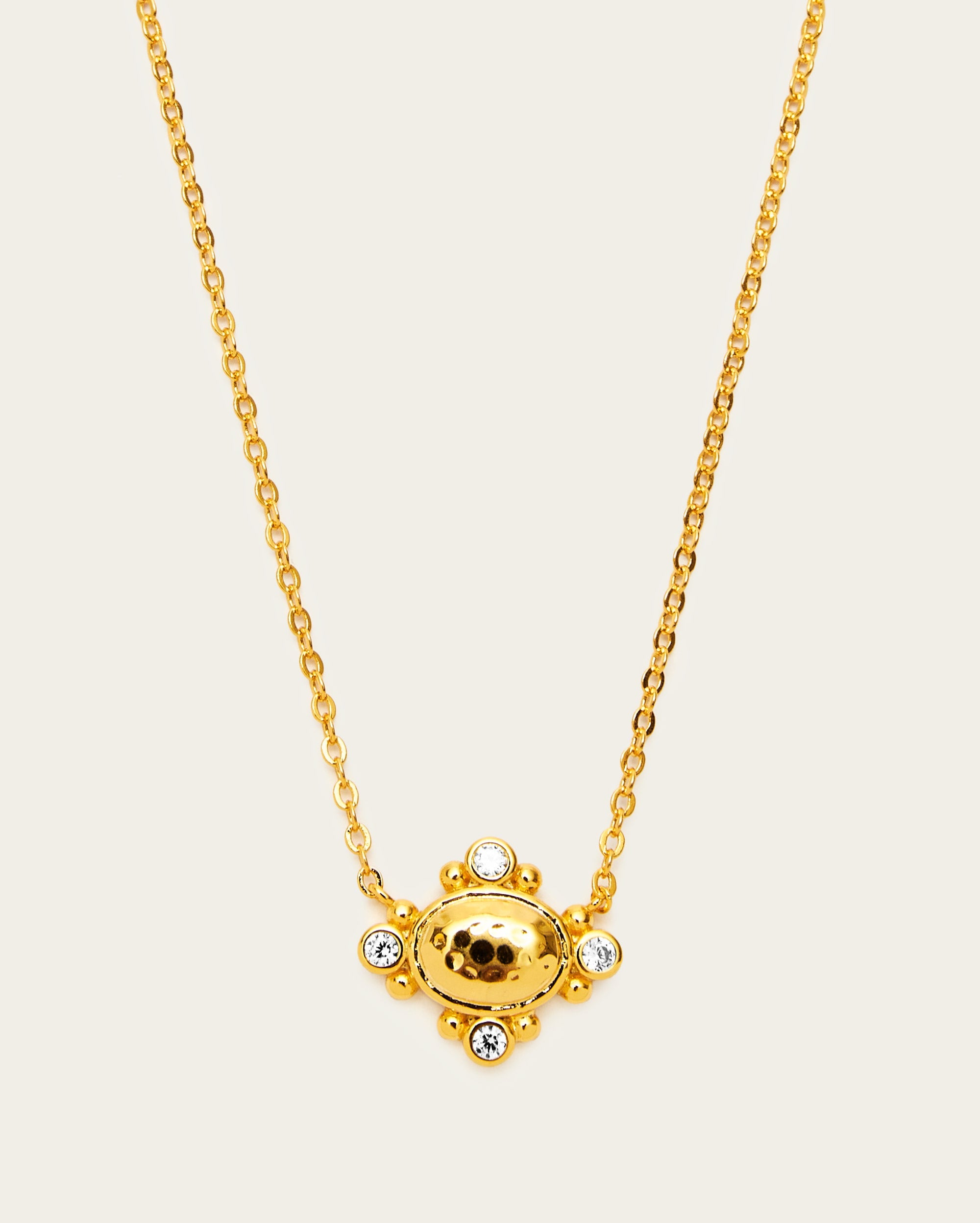 Molten Diamonte Medallion Pendant Necklace