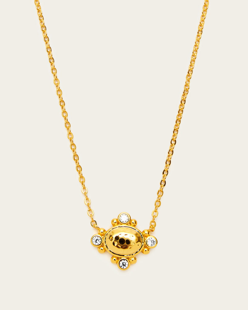Molten Diamonte Medallion Pendant Necklace
