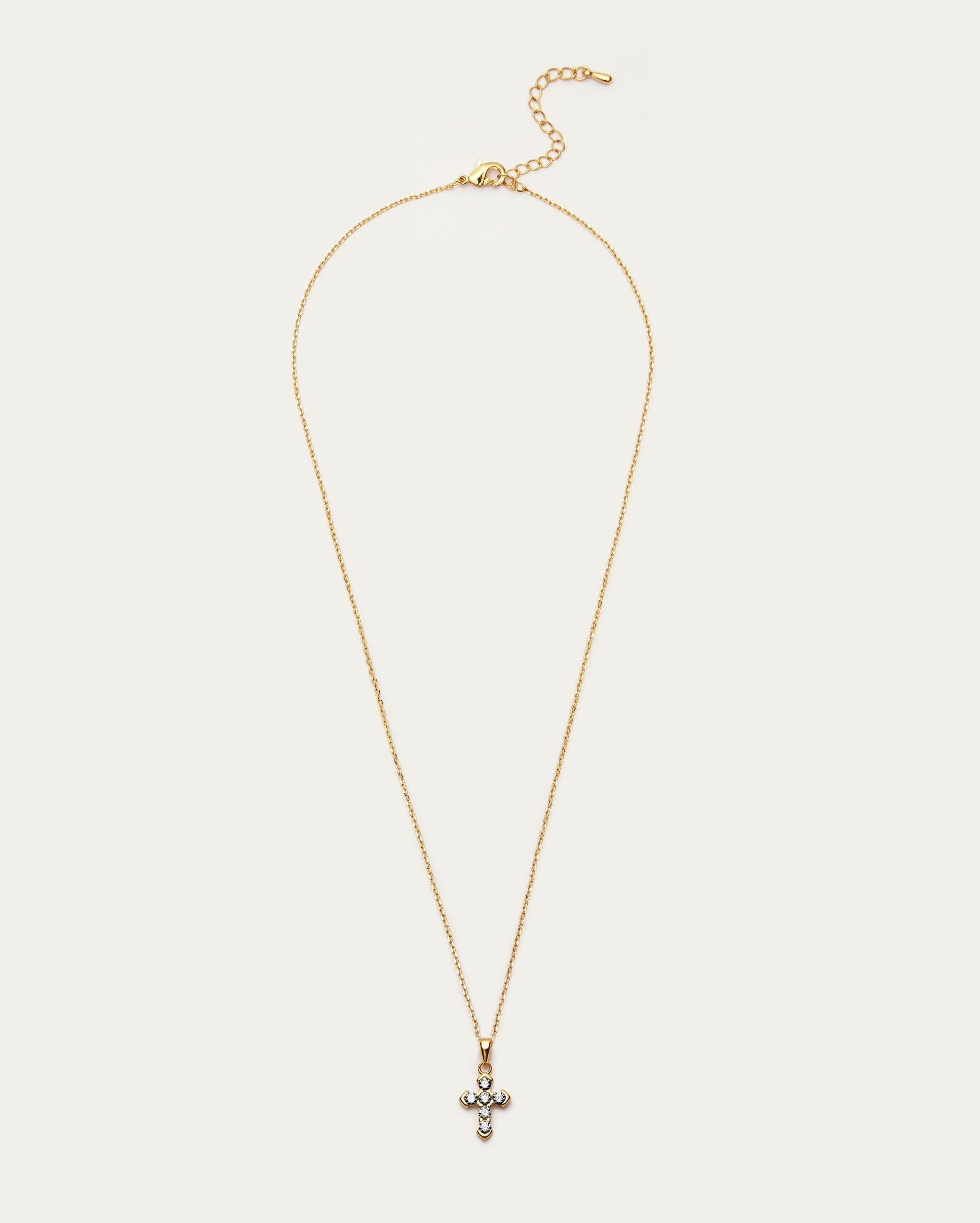 Gold Cross Pendant Sterling Silver Necklace