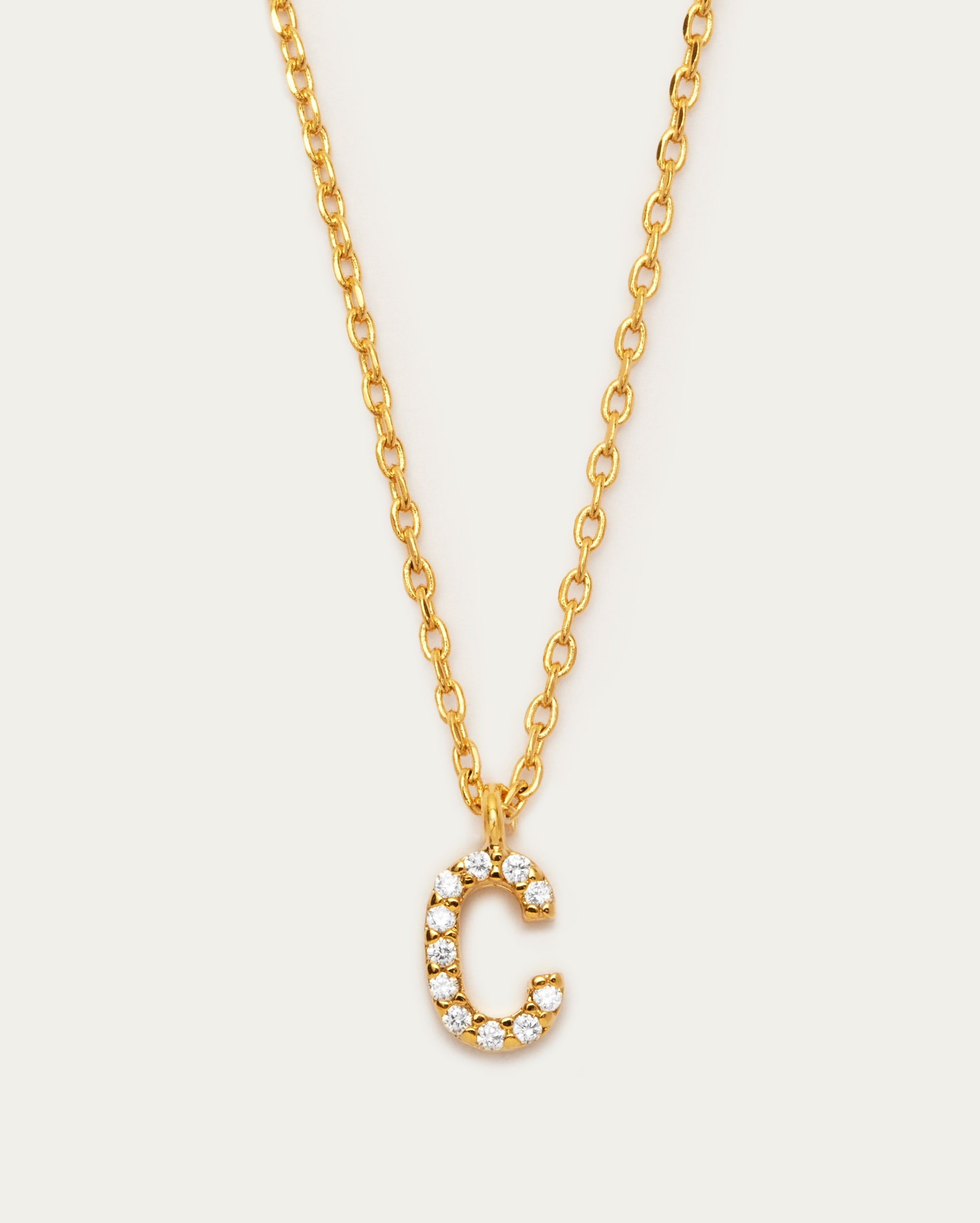 Letter C Initial Parvé Necklace