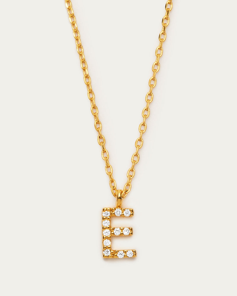 Letter E Initial Parvé Necklace