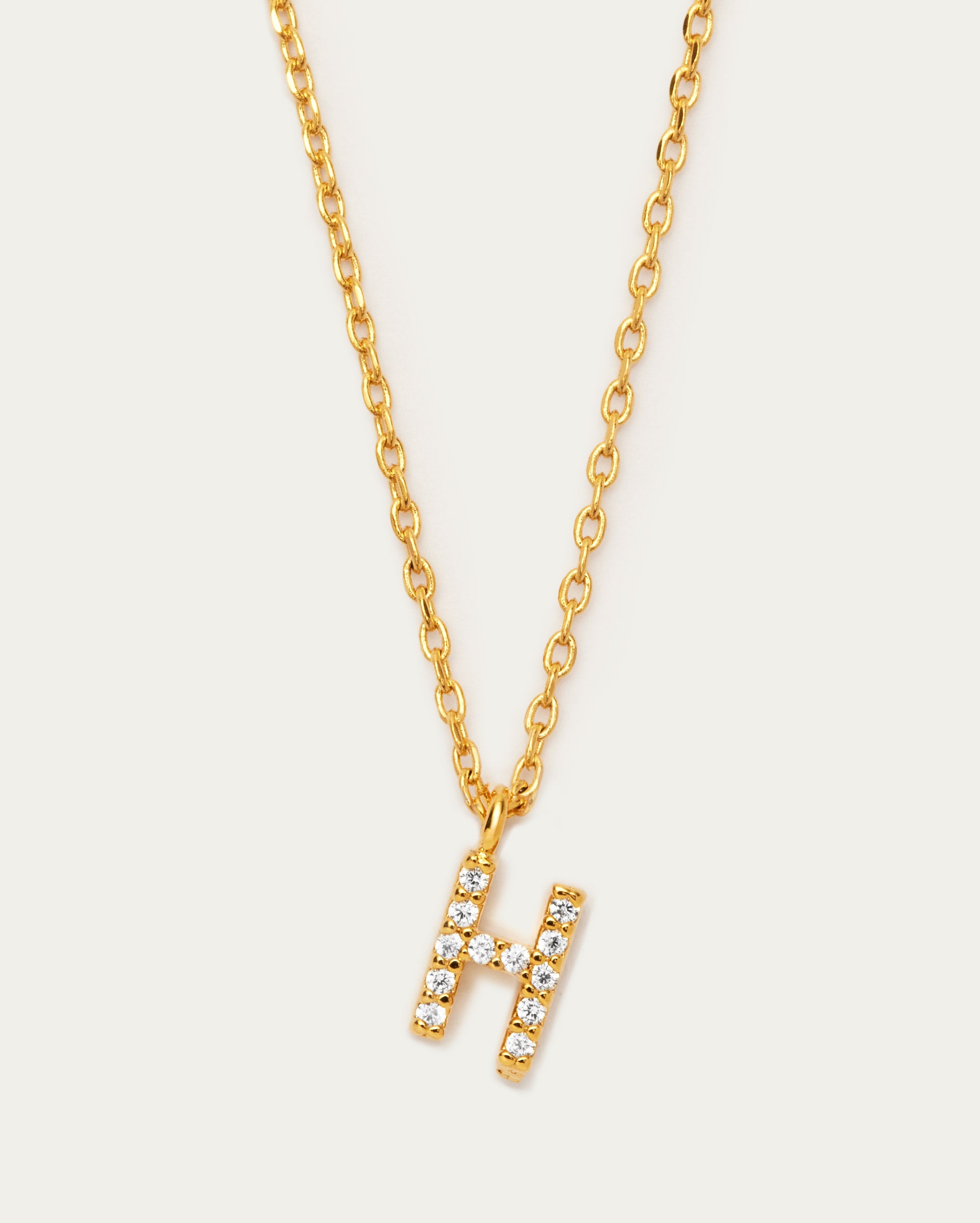 Letter H Initial Parvé Necklace