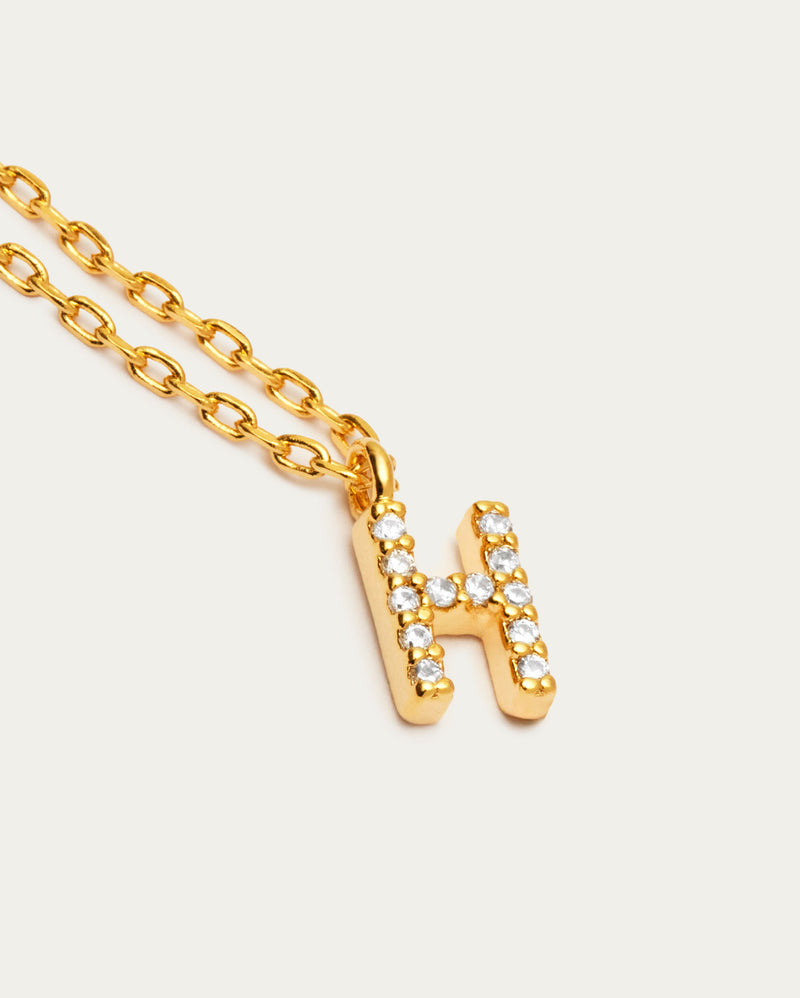 Letter H Initial Parvé Necklace