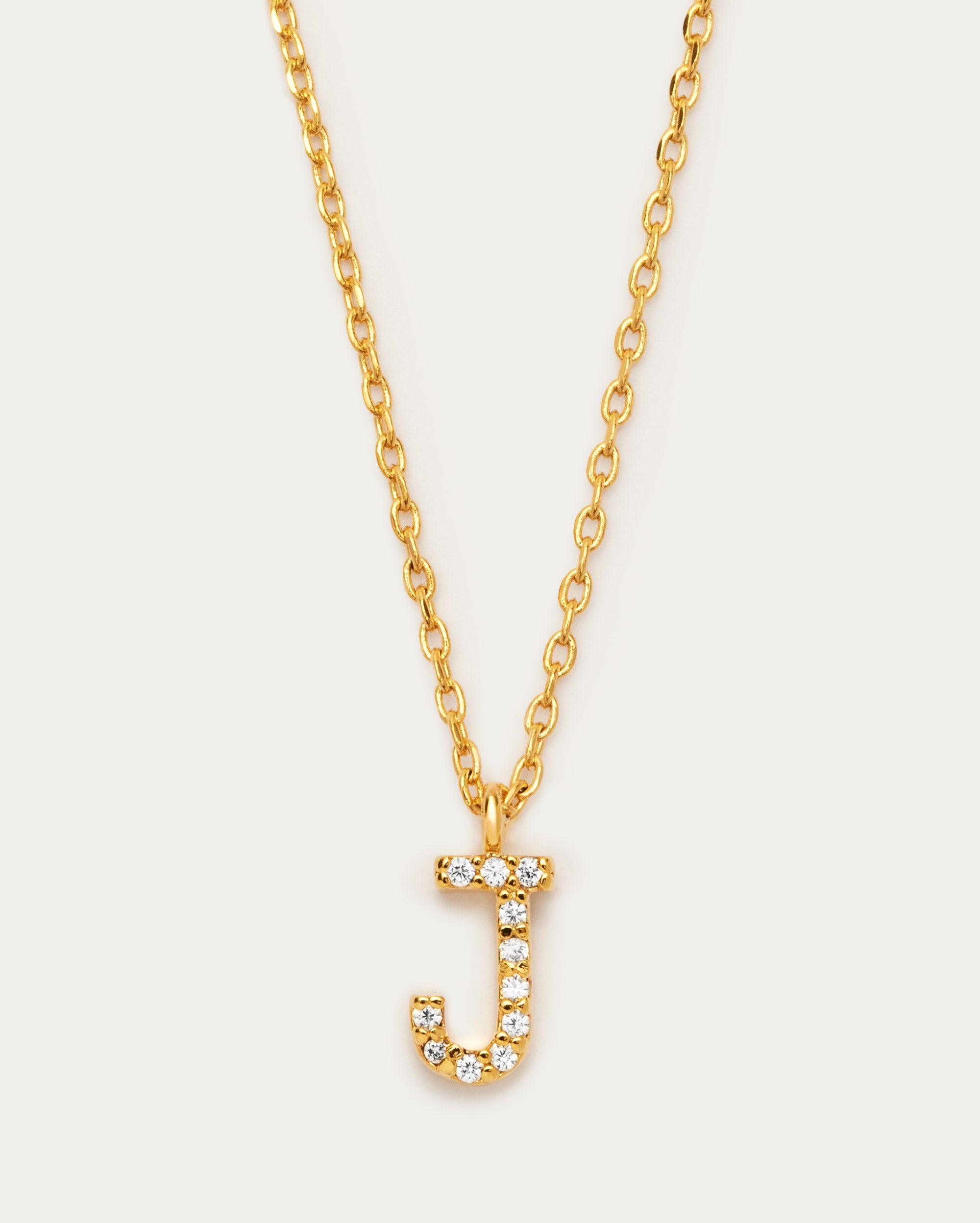 Letter J Initial Parvé Necklace