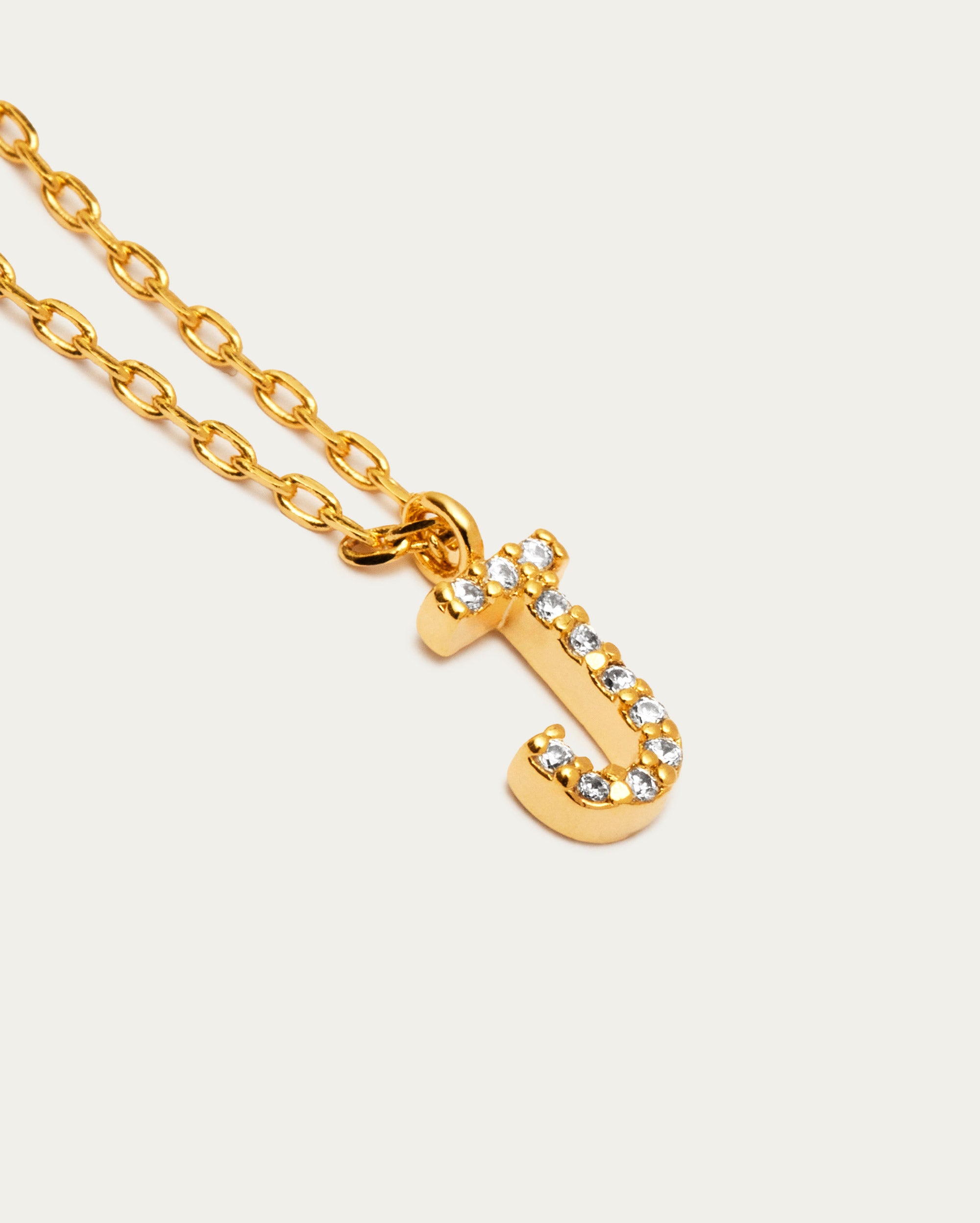 Letter J Initial Parvé Necklace