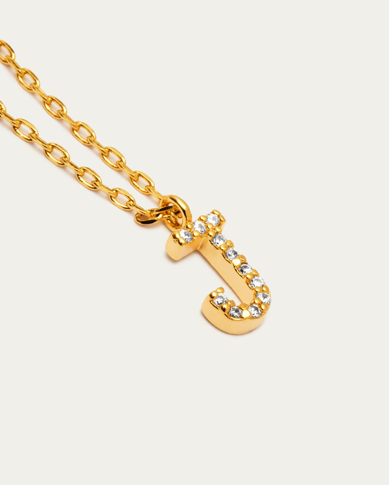 Letter J Initial Parvé Necklace