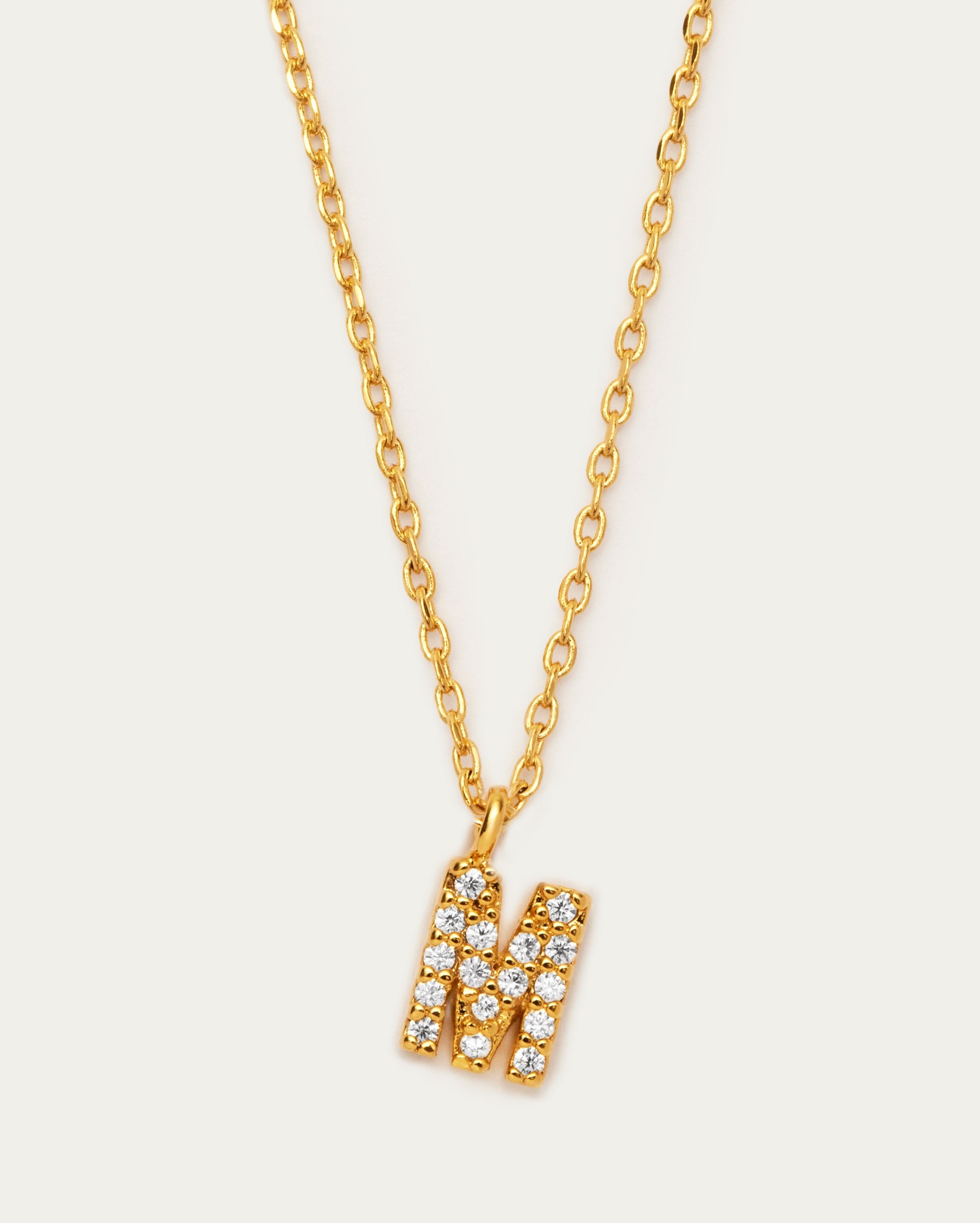 Letter M Initial Parvé Necklace