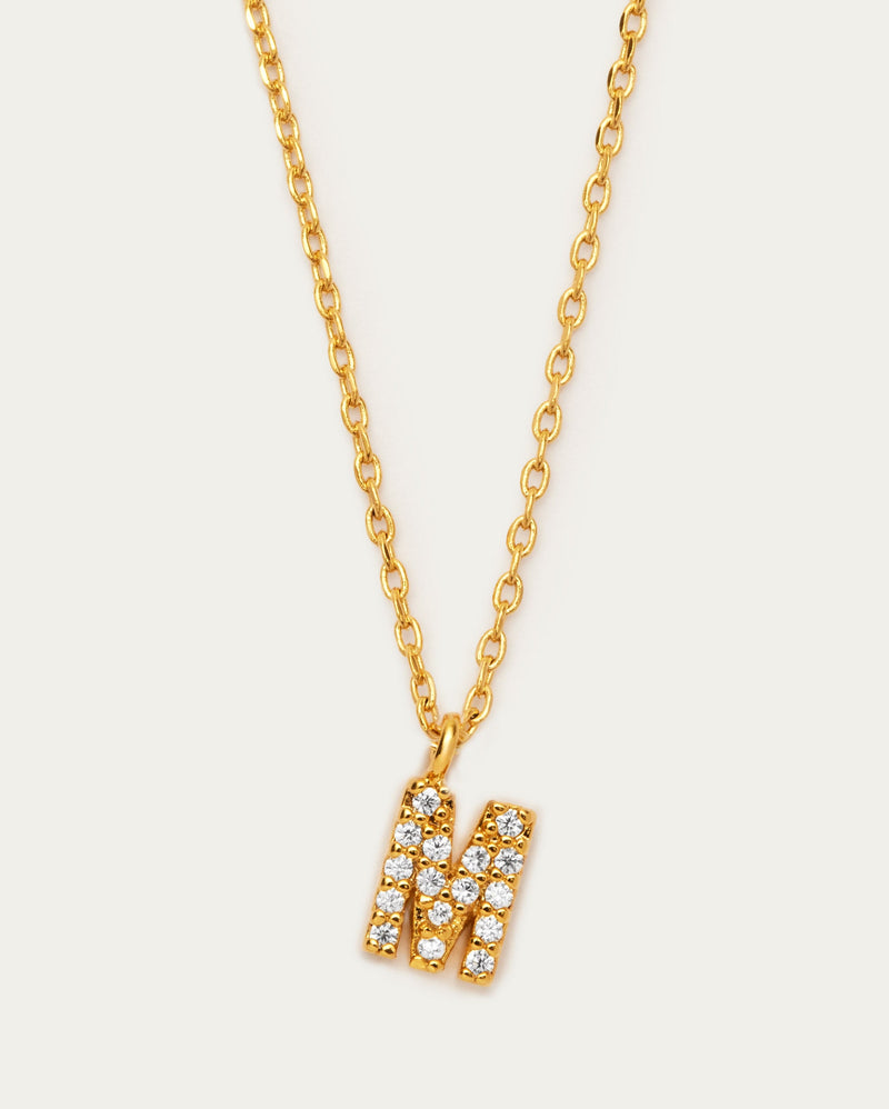 Letter M Initial Parvé Necklace