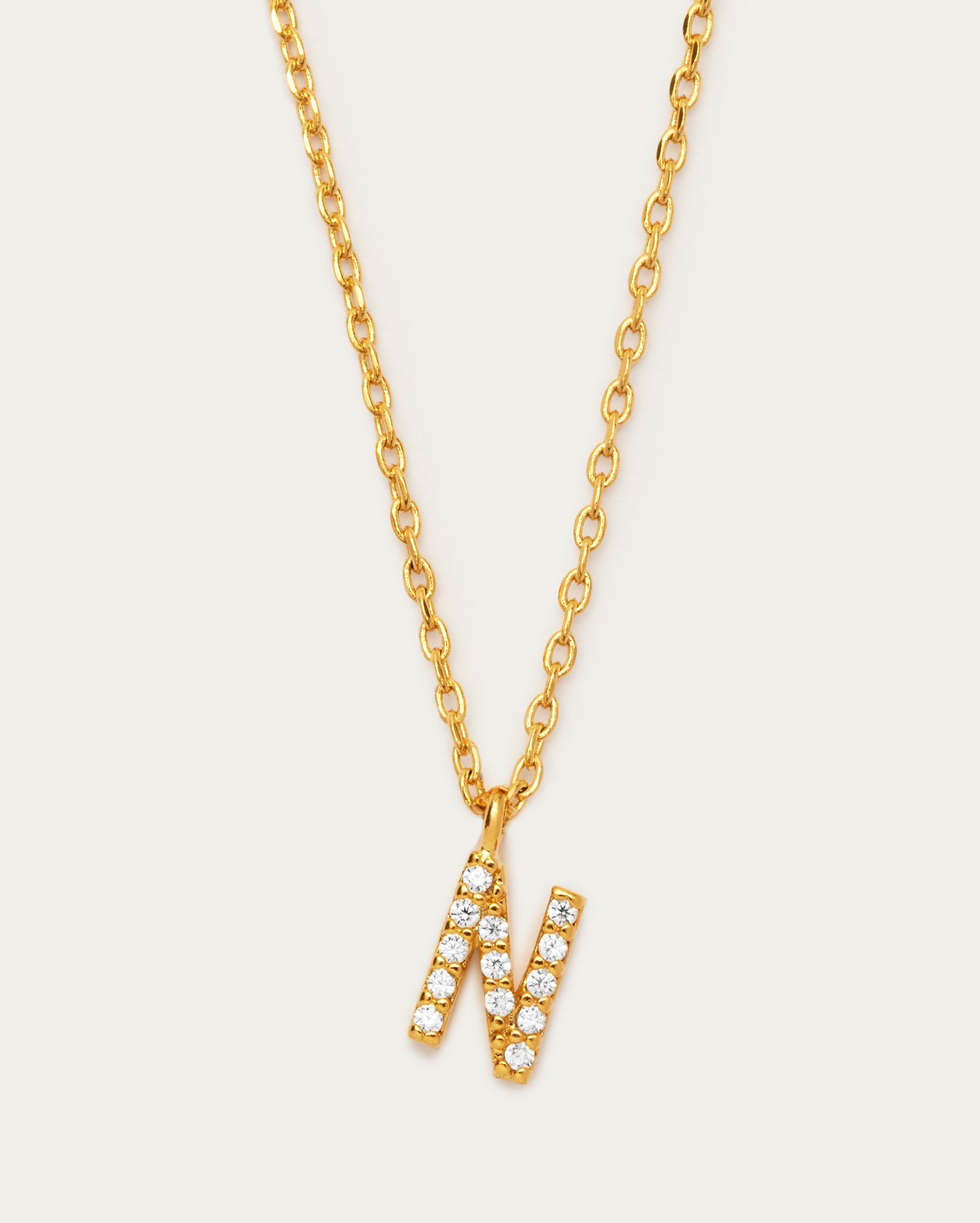 Letter N Initial Parvé Necklace