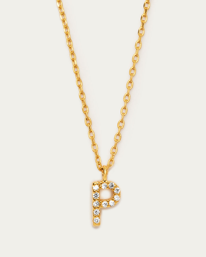 Letter P Initial Parvé Necklace